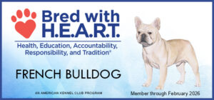 AKC Bred with H.E.A.R.T. member badge